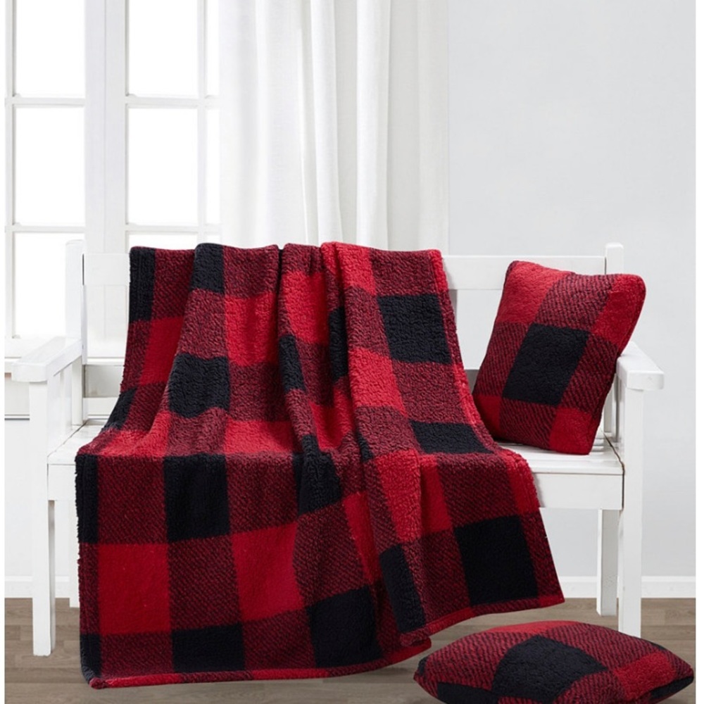 Holiday Decorative Pillows and Throw 3-Pc. Set, Throw 50" x 60"